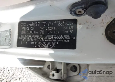 2005 Hyundai Accent Gl из США, поврежденный, VIN KMHCG45C35U641013